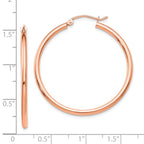Leslie's 14k Rose Gold Polished 2x35mm Polished Hoop Earrings - Image 4