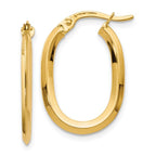 Leslie's 14K Polished Oval Hinged Hoop Earrings