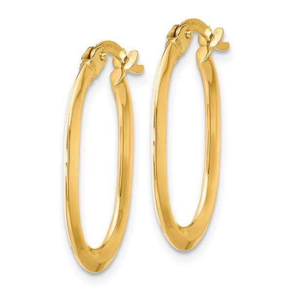 Leslie's 14K Polished Oval Hinged Hoop Earrings - Image 2