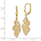 Leslie's 14K w/White Rhodium Textured and D/C Leverback Earrings - Image 4