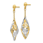 14K Two-tone Polished Post Dangle Earrings - Image 2