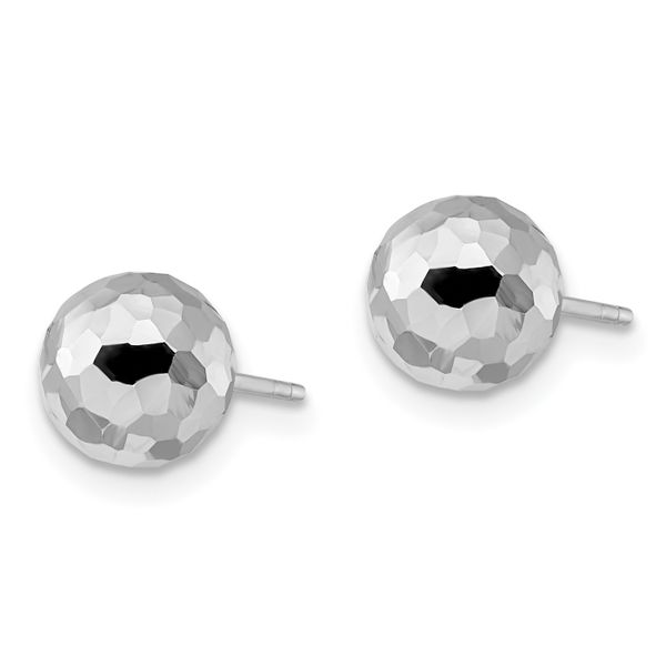 Leslie's 14K White Gold Polished Faceted Post Earrings - Image 2