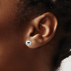 Leslie's 14K White Gold Polished Faceted Post Earrings - Image 3