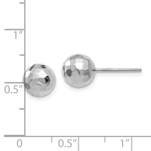 Leslie's 14K White Gold Polished Faceted Post Earrings - Image 4