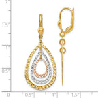 Leslie's 14K Tri-color Polished and D/C Leverback Earrings - Image 4