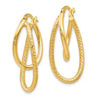Leslie's 14K Polished and Textured Hinged Hoop Earrings - Image 2