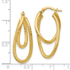 Leslie's 14K Polished and Textured Hinged Hoop Earrings - Image 4