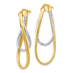 Leslie's 14K Two-Tone Polished Hoop Earrings - Image 2