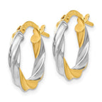 Leslie's 14K w/White Rhodium Plating Polished Hoop Earrings - Image 2