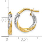 Leslie's 14K w/White Rhodium Plating Polished Hoop Earrings - Image 4
