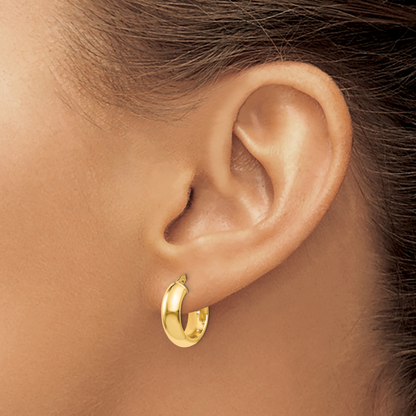 Leslie's 14K Polished Hoop Earrings - Image 3
