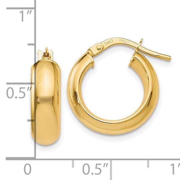 Leslie's 14K Polished Hoop Earrings - Image 4