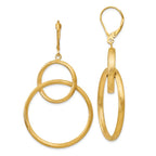 Leslie's 14K Scratch Finish Round Leverback Earrings