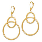 Leslie's 14K Scratch Finish Round Leverback Earrings - Image 2