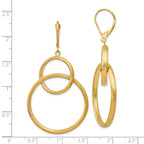 Leslie's 14K Scratch Finish Round Leverback Earrings - Image 4