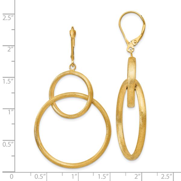 Leslie's 14K Scratch Finish Round Leverback Earrings - Image 4