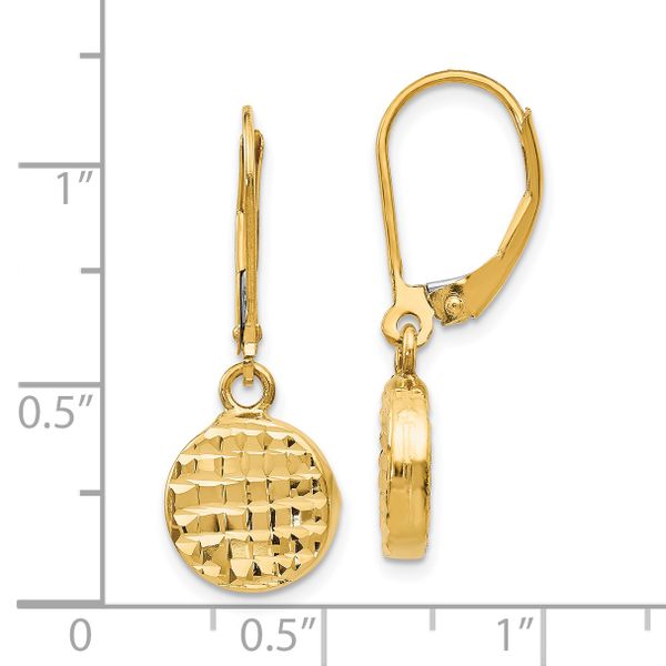 Leslie's 14K Polished D/C Leverback Earrings - Image 4