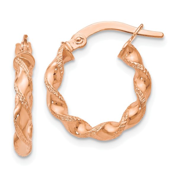 Leslie's 14K Rose Gold Twisted Hoop Earrings
