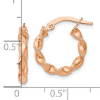 Leslie's 14K Rose Gold Twisted Hoop Earrings - Image 4