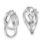 Leslie's 14K w/Wht RH-plating Polished Hinged Hoop Earrings - Image 2