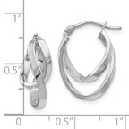 Leslie's 14K w/Wht RH-plating Polished Hinged Hoop Earrings - Image 4