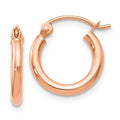 Leslie's 14K Rose Gold 2x12mm Polished Hoop Earrings