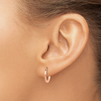 Leslie's 14K Rose Gold 2x12mm Polished Hoop Earrings - Image 3