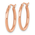 Leslie's 14K Rose Gold 2x20mm Polished Hoop Earrings - Image 2