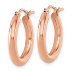 Leslie's 14K Rose Gold 3mm Polished Hoop Earrings - Image 2