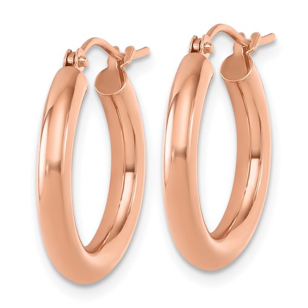 Leslie's 14K Rose Gold 3mm Polished Hoop Earrings - Image 2