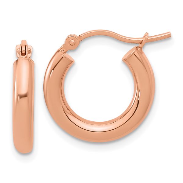 Leslie's 14K Rose Gold 3mm Polished Hoop Earrings