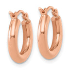 Leslie's 14K Rose Gold 3mm Polished Hoop Earrings - Image 4