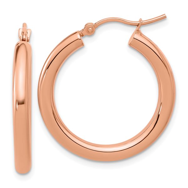 Leslie's 14K Rose Gold 3mm Polished Hoop Earrings