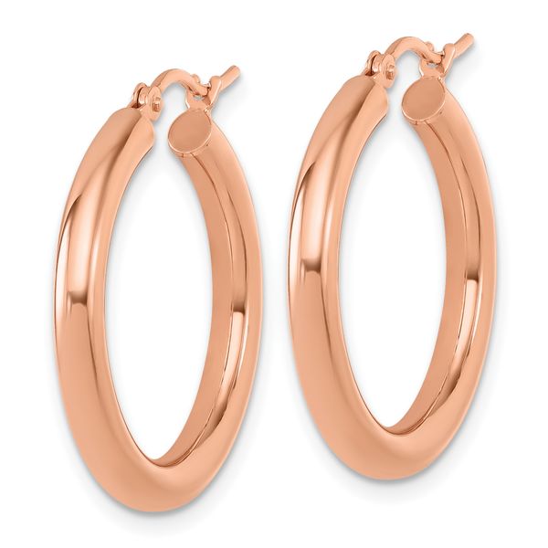 Leslie's 14K Rose Gold 3mm Polished Hoop Earrings - Image 2