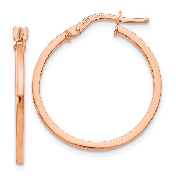 Leslie's 14K Rose Gold Polished Hoop Earrings
