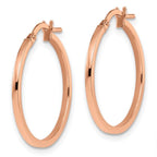 Leslie's 14K Rose Gold Polished Hoop Earrings - Image 2
