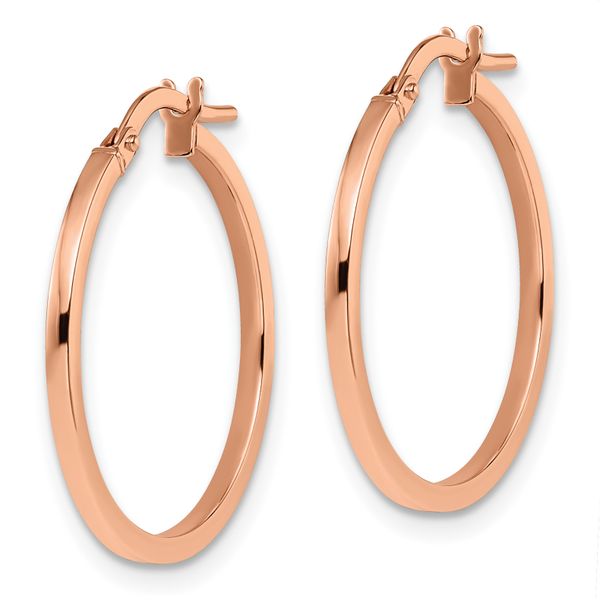 Leslie's 14K Rose Gold Polished Hoop Earrings - Image 2
