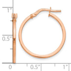Leslie's 14K Rose Gold Polished Hoop Earrings - Image 4