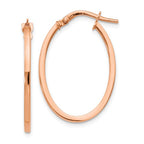 Leslie's 14K Rose Gold Polished Oval Hoop Earrings