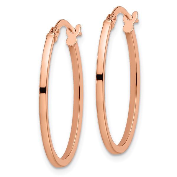 Leslie's 14K Rose Gold Polished Oval Hoop Earrings - Image 2