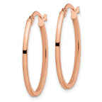 Leslie's 14K Rose Gold Polished Oval Hoop Earrings - Image 2