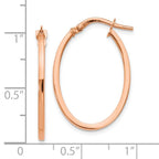 Leslie's 14K Rose Gold Polished Oval Hoop Earrings - Image 4