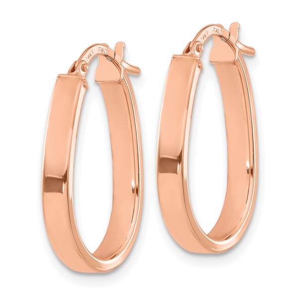 Leslie's 14K Rose Gold Polished U-Shape Hoop Earrings - Image 2