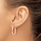 Leslie's 14K Rose Gold Polished U-Shape Hoop Earrings - Image 3