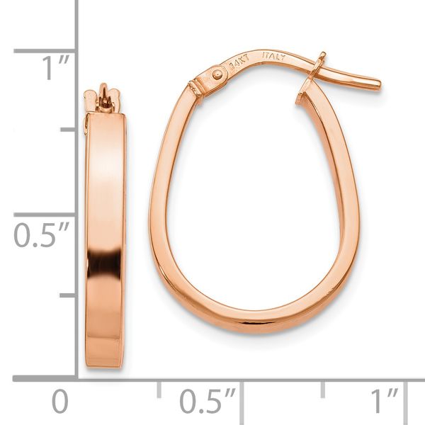 Leslie's 14K Rose Gold Polished U-Shape Hoop Earrings - Image 4