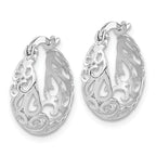 Leslie's 14K White Gold Polished Hoop Earrings - Image 2
