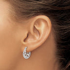 Leslie's 14K White Gold Polished Hoop Earrings - Image 3