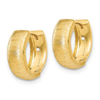 Leslie's 14K Polished and Textured Hinged Hoop Earrings - Image 2