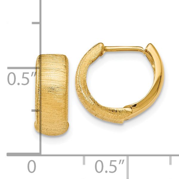 Leslie's 14K Polished and Textured Hinged Hoop Earrings - Image 4