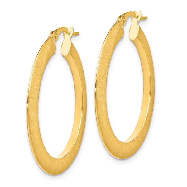 Leslie's 14K Brushed Hinged Hoop Earrings - Image 2